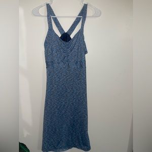 New Prana‎ Halter Crossback Dress Built In Shelf Bra Not Padded Size M Blue